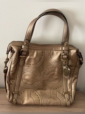 Coach Metallic Gold Women’s Tote Bag Purse